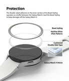 Galaxy Watch 5/4 44mm | Bezel Styling - Exploded view showing bezel, adhesive tape, and watch face with protective layer details.