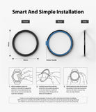 Galaxy Watch 5 / 4 (44mm) | Premium Bezel Styling - Three-step installation guide for a 44mm watch bezel adhesive ring.