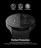 Galaxy Watch 5 / 4 (44mm) Screen Protector | Sapphire Crystal Glass - Galaxy Watch 5 / 4 (44mm) Screen Protector - Split screen showing water-repellent coating versus a smudged surface.