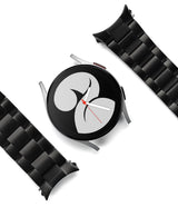 Galaxy Watch 6 / 5 / 4 (40mm) | Metal One Band - Smartwatch with a black metal link band detached on both sides.