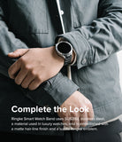 Galaxy Watch 6 / 5 / 4 (40mm) | Metal One Band - Person wearing a black stainless steel watch band on a Galaxy Watch.