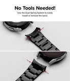 Galaxy Watch 6 / 5 / 4 (40mm) | Metal One Band - Two panels showing a black metal watch band with spring pins highlighted.