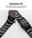 Galaxy Watch 6 / 5 / 4 (44mm) | Metal One Band - Close-up of black stainless steel watch band with seamless end links.
