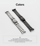 Galaxy Watch 6 / 5 / 4 (44mm) | Metal One Band - Silver and black metal watch bands displayed side-by-side on white.