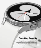 Galaxy Watch 4 40mm Case | Slim - Clear protective case covering the frame and lugs of a white Galaxy Watch 4.
