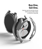 Galaxy Watch 4 40mm Case | Slim - Two silver protective watch cases floating against a white background with text.