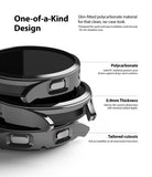 Galaxy Watch 4 40mm Case | Slim - Stacked black protective watch cases highlighting slim design, cutouts, and material.