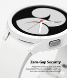 Galaxy Watch 4 40mm Case | Slim - Close-up of a white protective case on a Galaxy Watch 4 with zero-gap lug coverage.