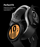 Galaxy Watch 4 (44mm) Case | Slim - Two Galaxy Watch 4 smartwatches with black slim cases against a black background.