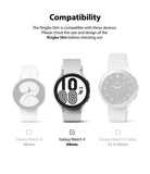 Galaxy Watch 4 (44mm) Case | Slim - Compatibility chart showing the 44mm model selected among three smartwatch options.