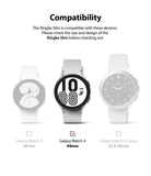 Galaxy Watch 4 (44mm) Case | Slim - Compatibility chart showing the 44mm model highlighted among other watch sizes.