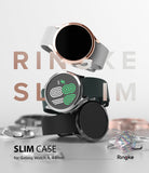 Galaxy Watch 4 (44mm) Case | Slim - Three Galaxy Watch 4 units with slim protective cases stacked vertically.