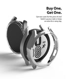 Galaxy Watch 4 (44mm) Case | Slim - Two metallic protective watch cases displayed against a white background.