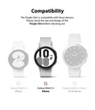 Galaxy Watch 4 (44mm) Case | Slim - Compatibility chart showing Galaxy Watch 4 44mm highlighted among other watch models.