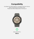 Galaxy Watch 5 Pro 45mm | Inner Bezel Styling - Gray smartwatch with a circular display and a green compatibility checkmark.