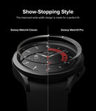Galaxy Watch 5 Pro 45mm | Inner Bezel Styling - Split-screen comparison of Galaxy Watch4 Classic and Watch5 Pro bezels.