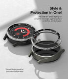 Galaxy Watch 5 Pro 45mm | Inner Bezel Styling - A Galaxy Watch 5 Pro with a detachable black bezel ring accessory.