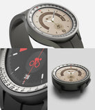 Galaxy Watch 5 Pro 45mm | Inner Bezel Styling - Close-up views of a smartwatch featuring a metallic inner bezel ring.