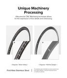 Galaxy Watch 5 Pro 45mm | Inner Bezel Styling - Comparison of CNC-machined stainless steel bezels with silver inking and hairline engraving.