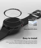 Galaxy Watch 5 Pro 45mm | Inner Bezel Styling - Exploded view showing bezel ring, adhesive, and watch body assembly.