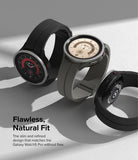 Galaxy Watch 5 Pro 45mm | Bezel Styling - Three Galaxy Watch 5 Pro smartwatches with metallic bezel covers on a gray surface.