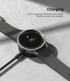 Galaxy Watch 5 Pro 45mm | Bezel Styling - Smartwatch with bezel styling charging wirelessly at 75 percent battery.
