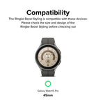 Galaxy Watch 5 Pro (45mm) | Premium Bezel Styling - A grey Galaxy Watch 5 Pro 45mm with a Ringke bezel styling accessory.