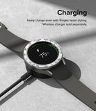 Galaxy Watch 5 Pro (45mm) | Premium Bezel Styling - Watch with tachymeter bezel charging wirelessly at 75 percent.