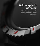 Galaxy Watch 5 Pro (45mm) Case + Band + Wire | Fusion-X Guard - Close-up of a watch bezel with red-inked engraved details.