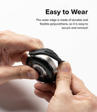 Galaxy Watch 5 Pro (45mm) Case | Fusion-X - Hands installing a flexible black protective case onto a Galaxy Watch 5 Pro.
