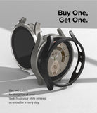 Galaxy Watch 5 Pro Case | Slim - Two slim protective cases for Galaxy Watch 5 Pro in clear and black on a white surface.