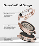 Galaxy Watch 5 Pro Case | Slim - Exploded view of a rose gold smartwatch case showing polycarbonate material and precise cutouts.