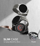 Galaxy Watch 5 Pro Case | Slim - Three Galaxy Watch 5 Pro smartwatches with slim protective cases floating over concrete.