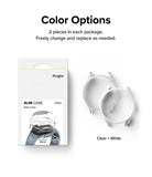 Galaxy Watch 5 Pro Case | Slim - Product packaging next to one clear and one white slim watch case.