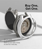 Galaxy Watch 5 Pro Case | Slim - Two slim protective cases for Galaxy Watch 5 Pro in clear and white on a white surface.
