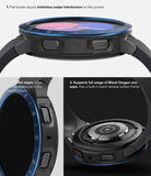Galaxy Watch 5 40mm | Air Sports Black + Bezel Styling - Close-up views of a blue bezel styling ring on a black watch.