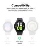 Galaxy Watch 5 44mm | Air Sports Black + Bezel Styling - Compatibility chart showing Galaxy Watch 5 44mm is the only fit.
