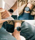 Galaxy Watch 5 44mm | Air Sports Black + Bezel Styling - Three close-up views of Galaxy Watches with various bezels.