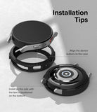 Galaxy Watch 5 40mm Case | Air Sports - Diagram showing how to align watch buttons and position text when installing the case.