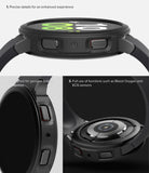 Galaxy Watch 5 44mm Case | Air Sports - Close-up views of a black protective watch case highlighting button access and sensor clearance.