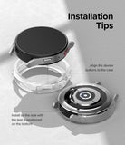Galaxy Watch 5 44mm Case | Air Sports - Instructional diagram showing how to align the watch buttons with the clear case.