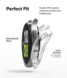 Galaxy Watch 5 44mm Case | Air Sports - A clear, 1.3mm thin TPU protective case being placed onto a Galaxy Watch 5.