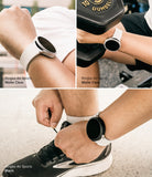 Galaxy Watch 5 44mm Case | Air Sports - Three-panel view of Galaxy Watch 5 with matte clear and black Air Sports cases.