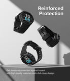 Galaxy Watch 5 / 4 (44mm) Case + Band + Wire | Fusion-X Guard - Three black rugged watch cases floating on a gray block.
