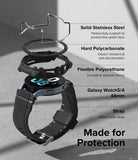 Galaxy Watch 5 / 4 (44mm) Case + Band + Wire | Fusion-X Guard - Exploded view of watch protective layers and strap.