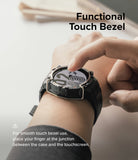 Galaxy Watch 5 / 4 (44mm) Case + Band + Wire | Fusion-X Guard - Finger touching the bezel of a rugged watch case.
