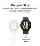 Galaxy Watch 5 / 4 (44mm) Case + Band + Wire | Fusion-X Guard - Compatibility chart showing 44mm watch is compatible.