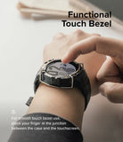 Galaxy Watch 5 / 4 (44mm) Case + Band + Wire | Fusion-X Guard - Finger touching the bezel of a rugged watch case.