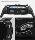 Galaxy Watch 5 / 4 (44mm) Case + Band + Wire | Fusion-X Guard - Close-up of watch case showing buttons and sensor access.
