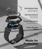 Galaxy Watch 5 / 4 (44mm) Case + Band + Wire | Fusion-X Guard - Exploded view of watch protective layers and components.